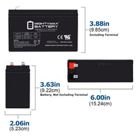 Mighty Max ML6.5-12 12V 6.5Ah F2 Terminal Rechargeable SLA AGM Battery