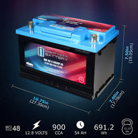 Mighty Max MM-H6LI 12.8V 54Ah LiFePO4 Automotive Battery