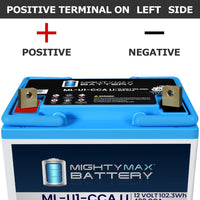 Mighty Max ML-U1-CCALI 12V 8Ah LiFePO4 Lawn & Tractor Battery