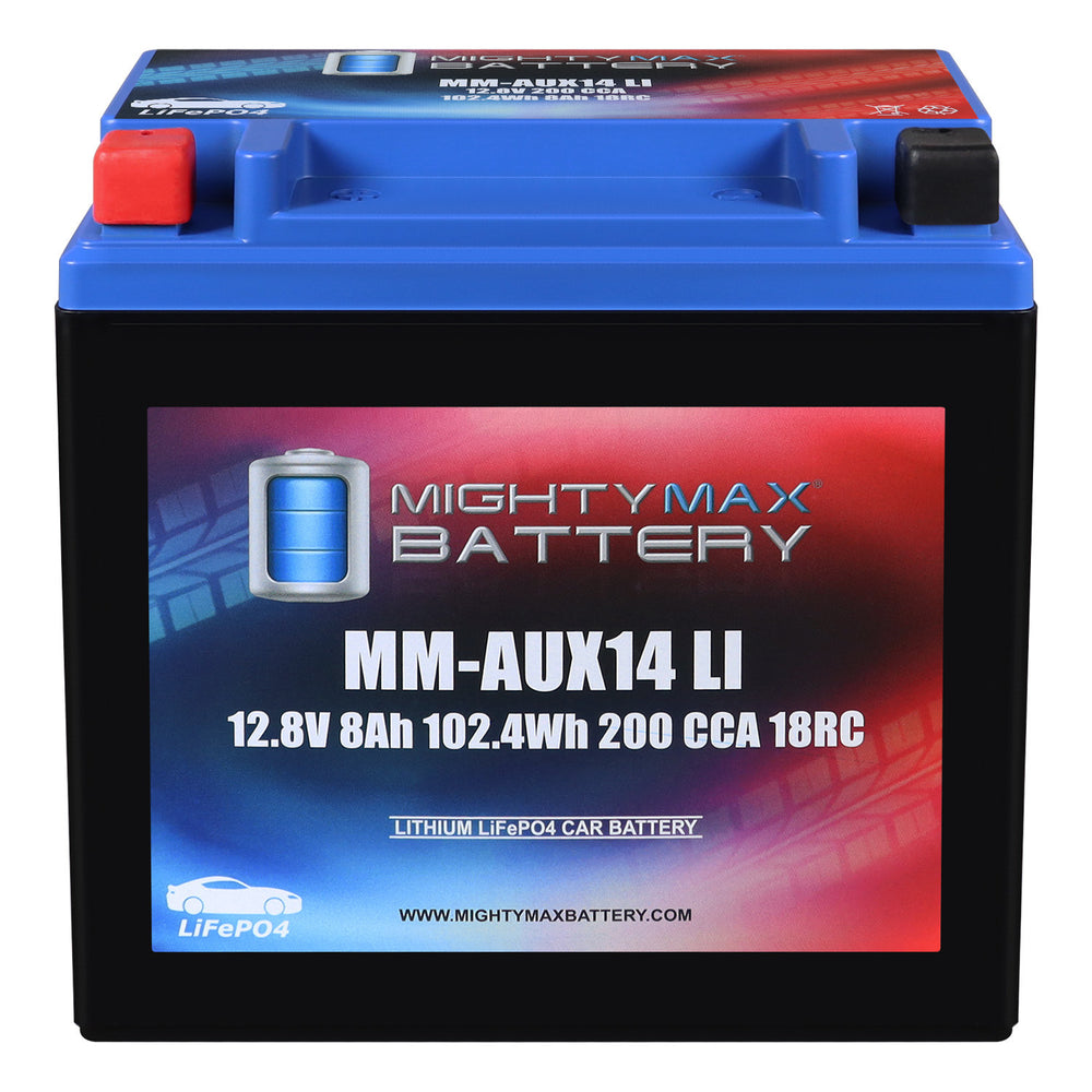 Mighty Max MM-AUX14LI 12V 8Ah LiFePO4 Auxiliary Battery