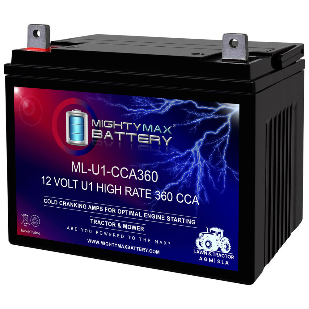 Mighty Max ML-U1-CCA360 12V 360 CCA Nut and Bolt Terminal Rechargeable SLA AGM Battery