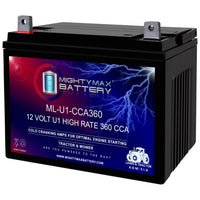 Mighty Max ML-U1-CCA360 12V 360 CCA Nut and Bolt Terminal Rechargeable SLA AGM Battery