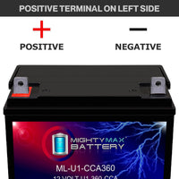Mighty Max ML-U1-CCA360 12V 360 CCA Nut and Bolt Terminal Rechargeable SLA AGM Battery
