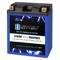 Mighty Max YTX14AHL-BS 12.8V 12Ah LiFePO4 PowerSport Battery