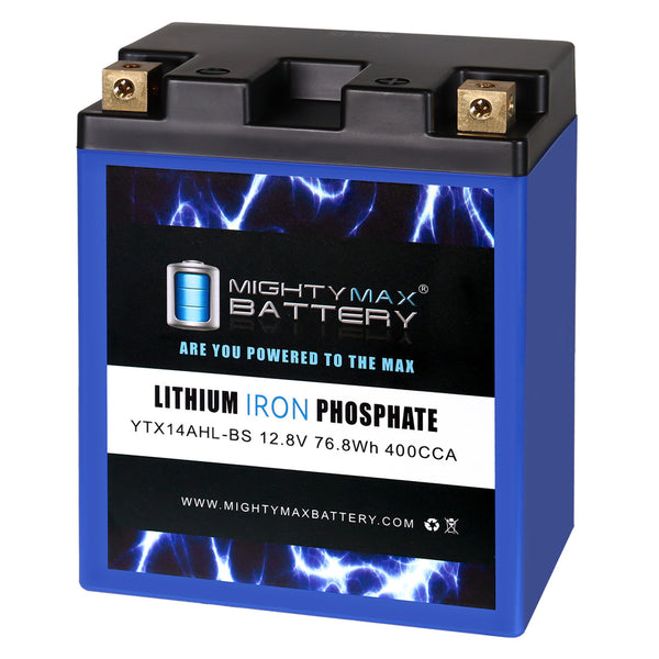 Mighty Max YTX14AHL-BS 12.8V 12Ah LiFePO4 PowerSport Battery