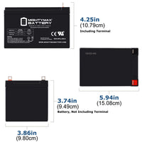 Mighty Max ML12-12NB 12V 12Ah NB Terminal Rechargeable SLA AGM Battery