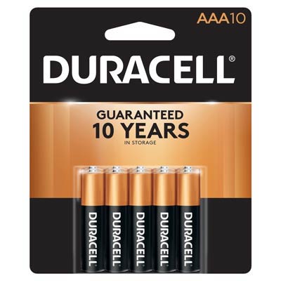 Duracell Coppertop 1.5V AAA, LR03 Alkaline Battery - 10 Pack
