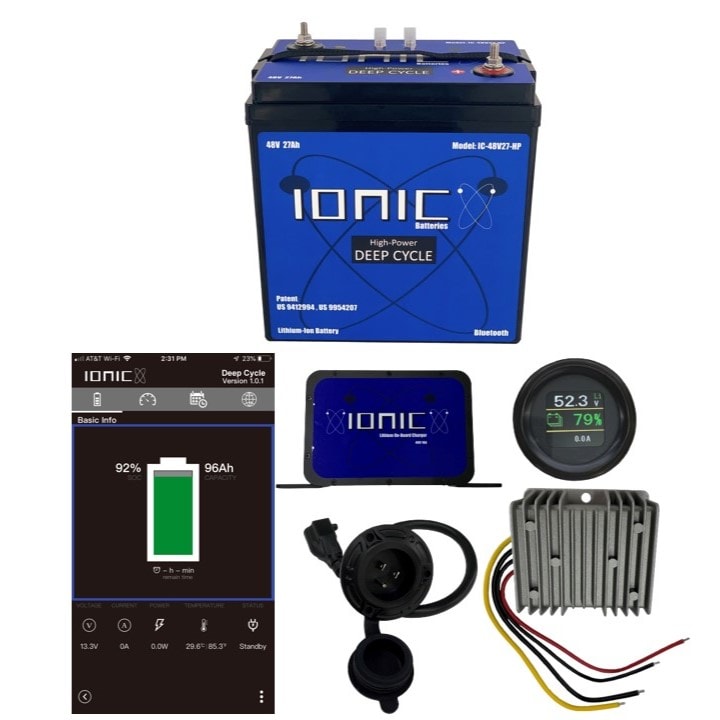 Ionic Lithium 48V 27Ah GC2 LiFePO4 Golf Cart Single Bundle