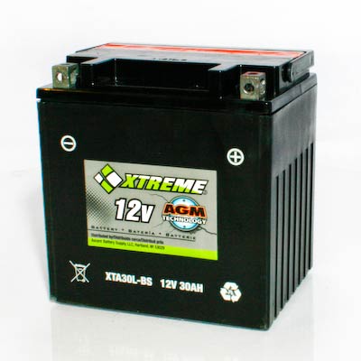 Xtreme 30L-BS 12V 30Ah 385CCA AGM Powersport Battery