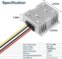 Epoch Batteries 48V to 12V 10A DC Voltage Reducer