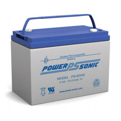 POWPS-62000 Power Sonic 6V 210AH AGM Sealed Lead Acid (SLA) Battery with C Terminals