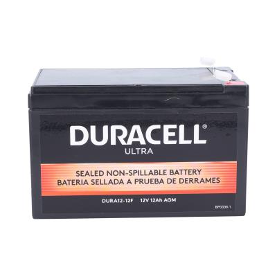 Duracell Ultra 12V 12AH General Purpose AGM Sealed Lead Acid (SLA) Battery with F1 Terminals