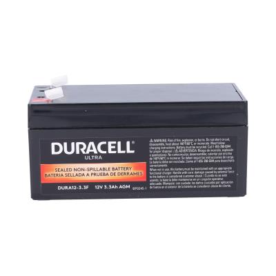 Duracell Ultra 12V 3.3AH General Purpose AGM Sealed Lead Acid (SLA) Battery with F1 Terminals - EACH