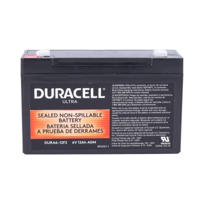 Duracell Ultra 6V 12AH General Purpose AGM Sealed Lead Acid (SLA) Battery with F2 Terminals - EACH