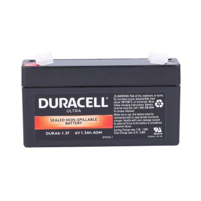 Duracell Ultra 6V 1.3AH General Purpose AGM Sealed Lead Acid (SLA) Battery with F1 Terminals - EACH