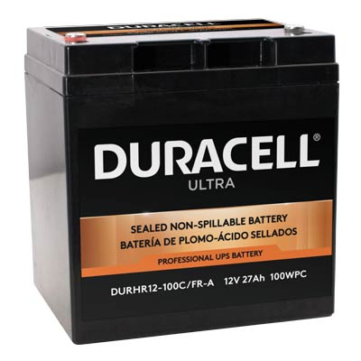 Duracell Ultra 12V 27AH AGM High Rate Sealed Lead Acid (SLA) Battery with M6, C Terminals
