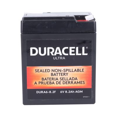 Duracell Ultra 6V 8.2AH General Purpose AGM Sealed Lead Acid (SLA) Battery with F1 Terminals