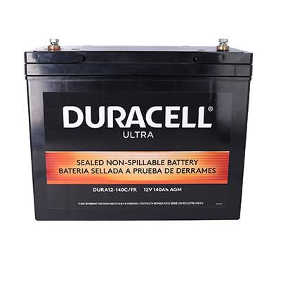 Duracell Ultra 12V 140AH General Purpose AGM Sealed Lead Acid (SLA) Battery with M6 Insert Terminals