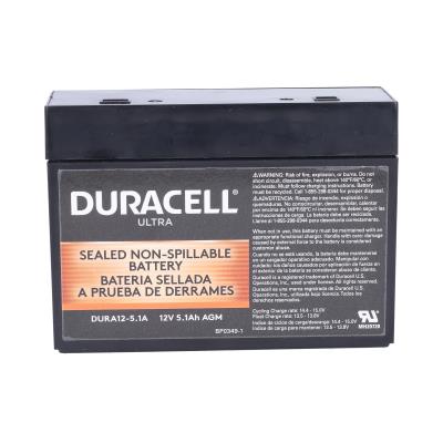 Duracell Ultra 12V 5.1AH General Purpose AGM Sealed Lead Acid (SLA) Battery with F1 Terminals