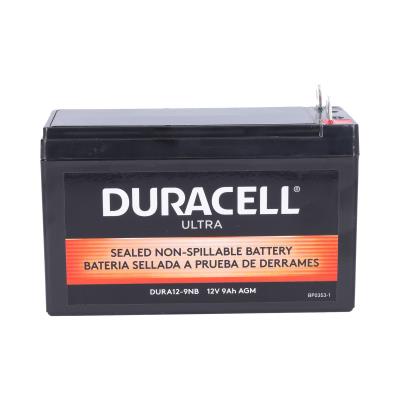 Duracell Ultra 12V 9AH General Purpose AGM Sealed Lead Acid Battery with M6 Nut and Bolt Terminals