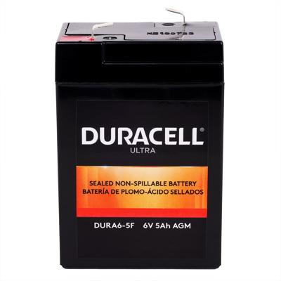 Duracell Ultra DURA6-5F 6V 5AH General Purpose AGM Sealed Lead Acid (SLA) Battery with F1 Terminals