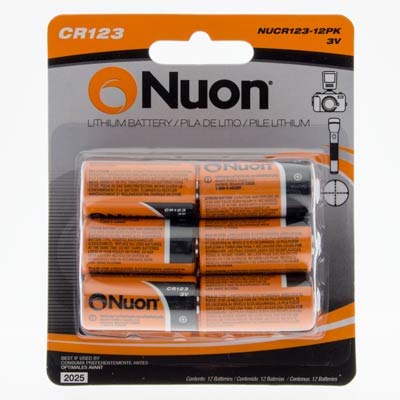 PHO10001 Nuon 3V 123 Lithium Battery - 12 Pack