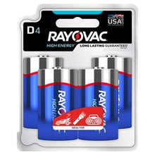 Rayovac High Energy D Alkaline Batteries 4-Pack - Long-Lasting 1.5V Power