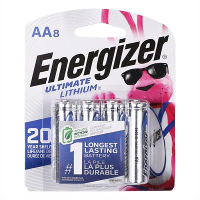 EVRL91SBP-8 Energizer Ultimate Lithium 1.5V AA, LR6 Battery - 8 Pack