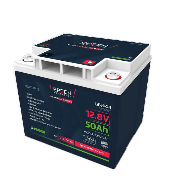 Epoch Batteries 12V 50Ah Essential Series LiFePO4 Battery
