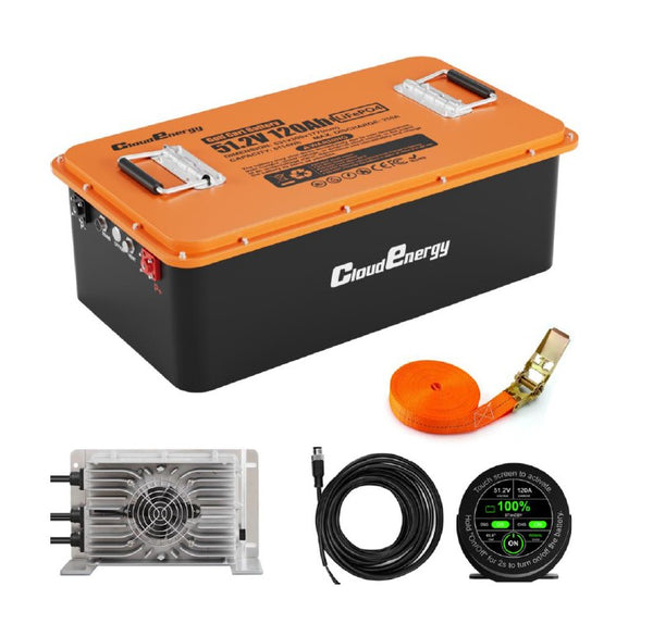 Cloudenergy GFS48-120R 51.2V 120Ah LiFePO4 Deep Cycle Lithium Battery