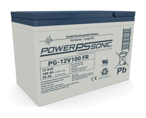 Power Sonic PG-12V100 M6 FR 12V 100Ah Flame Retardant ABS Battery