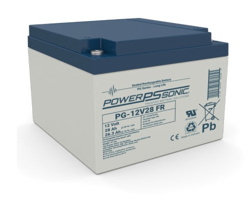 Power Sonic PG-12V28 M5 FR 12V 28Ah Flame Retardant ABS Battery
