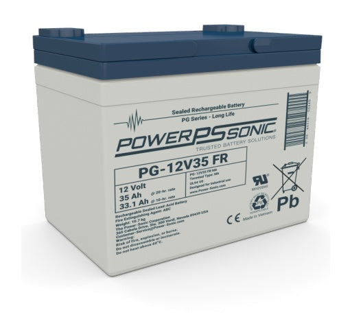 Power Sonic PG-12V35 M6 FR 12V 35Ah Flame Retardant ABS Battery