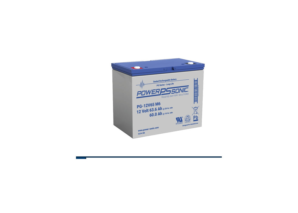 Power Sonic PG-12V65 M6 FR 12V 65Ah Flame Retardant ABS Battery