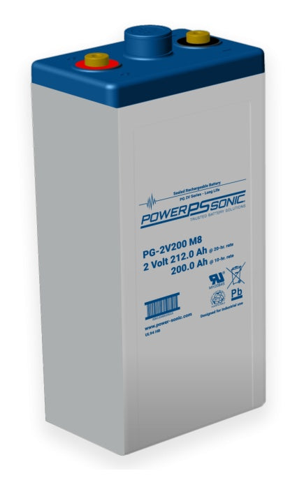 Power Sonic PG-2V200 M8 FR / Flame Retardant ABS 2V 200Ah Battery