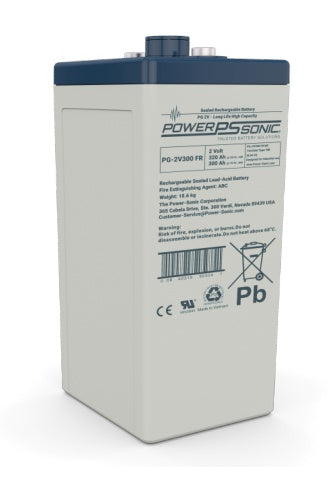 Power Sonic PG-2V300 M8 FR 2V 300Ah Flame Retardant ABS Battery