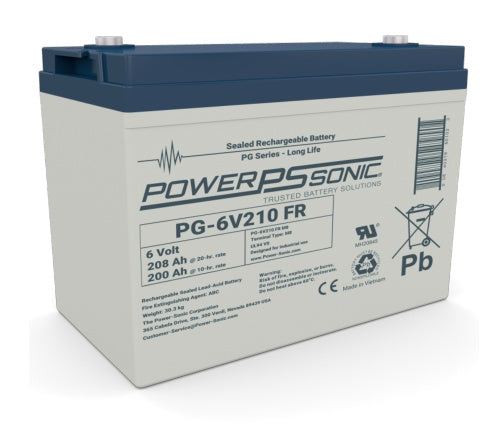 Power Sonic PG-6V210 M8 FR 6V 208Ah Flame Retardant ABS Battery