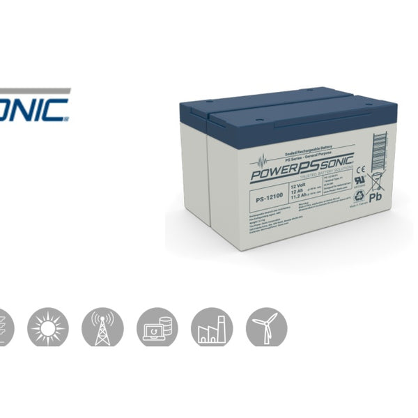 Power Sonic PS-12100 F2 12V 12Ah Battery
