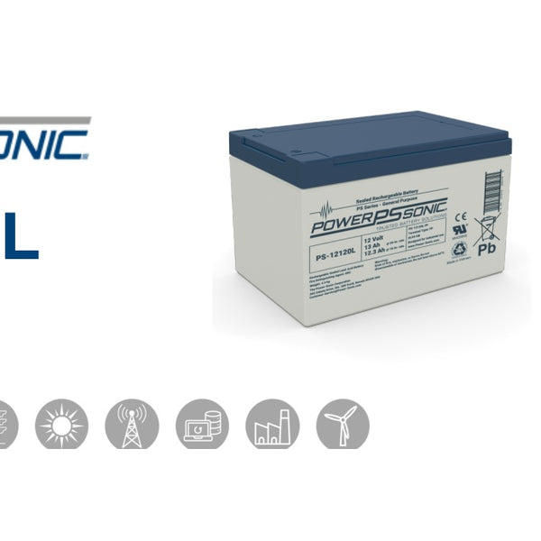 Power Sonic PS-12120L FP 12V 12Ah Battery