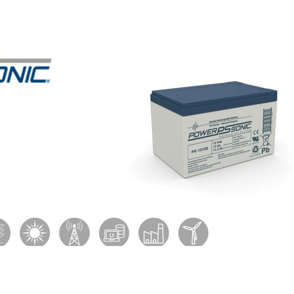Power Sonic PS-12120 F2 12V 12Ah - ECOM Battery