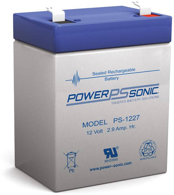 Power-Sonic PS-1227 12V 2.7Ah General Purpose Sealed Lead Acid Battery