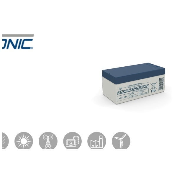 Power Sonic PS-1230 F1 12V 3.4Ah Battery