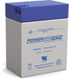 Power Sonic PS-6120 6V 12Ah Rechargeable Sealed Lead Acid Battery