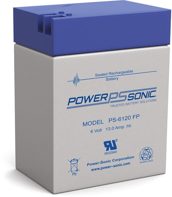 Power Sonic PS-6120 6V 12Ah Rechargeable Sealed Lead Acid Battery
