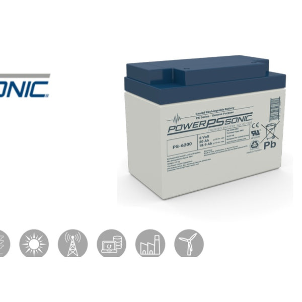 Power Sonic PS-6120 FP 6V 13Ah Battery