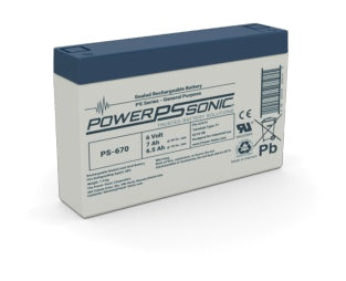 Power Sonic PS-670 F2 6V 7Ah Battery