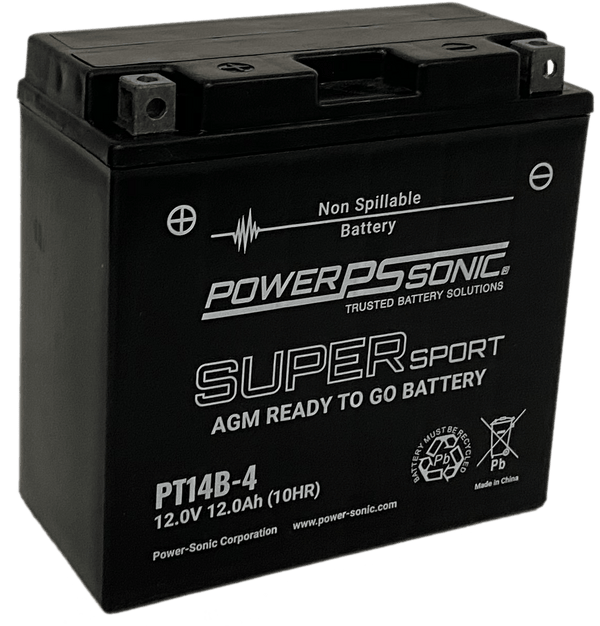 Power-Sonic PT14B Super Sport AGM Maintenance Free Motorcycle Battery
