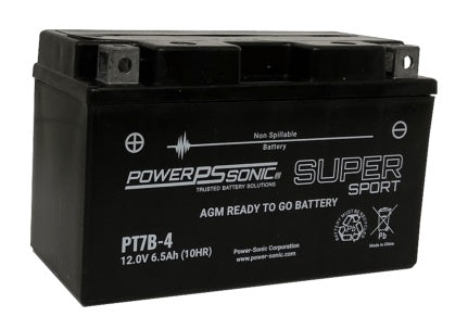 Power Sonic PT7B-4 12V 6.5Ah Factory Activated AGM Powersport Battery