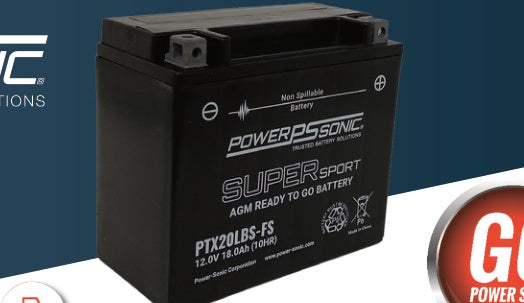 Power Sonic PTX20LBS-FS 12V 18Ah Factory Activated AGM Powersport Battery