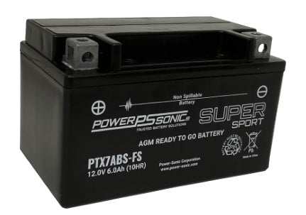 Power Sonic PTX7ABS-FS 12V 6Ah Factory Activated AGM Powersport Battery